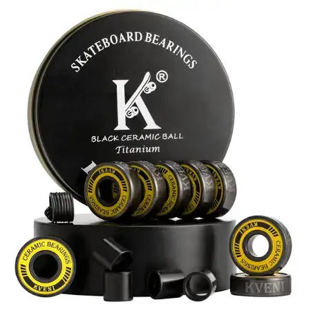 KVENI Premium Skateboard Bearings - Black Ceramic Balls